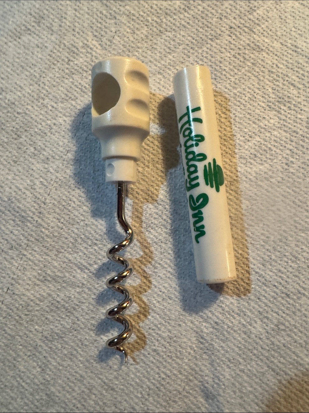 White Promotional -Holiday Inn-Corkscrew Bottle Opener